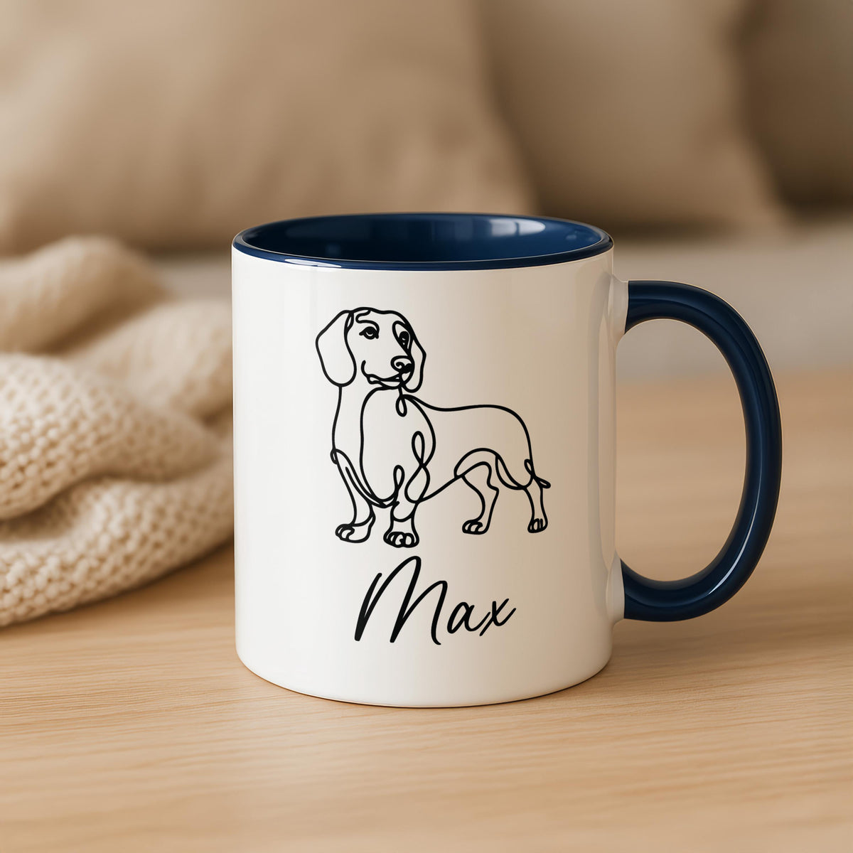 Custom Line Art All Dog Breed Mug, Dogs Drawing Pottery Cup, Personalized Pet Lover Mom Gift