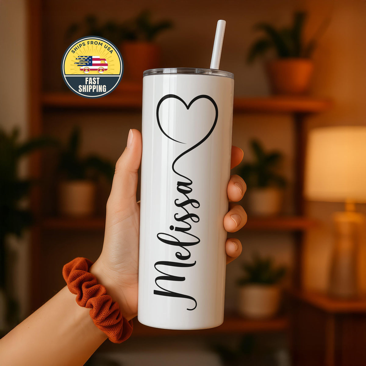 Custom Name Tumbler, Personalized Skinny Tumbler With Name, Graphic Drinkware