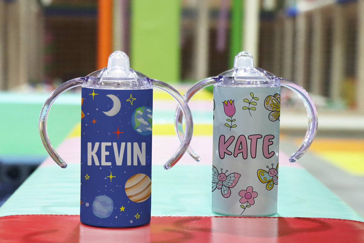 Personalized Pink Unicorn Toddler Cup, Kids Training Sippy Cup Water Bottle