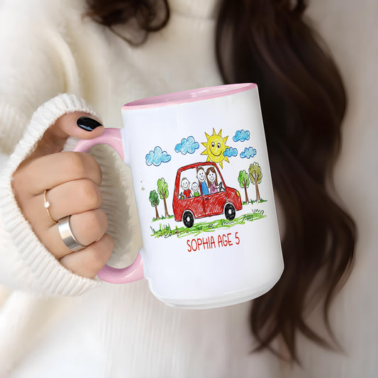 Personalized Kids Drawing Mug, Custom Child's Artwork Coffee Cup, Custom Art Keepsake