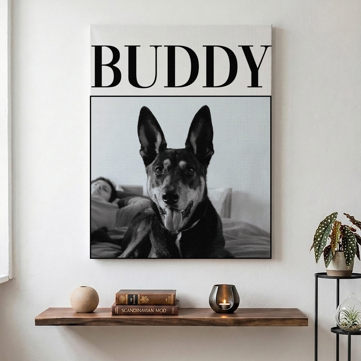 Custom Dog Photo & Name Memorial Canvas Print, Personalized Pet Remembrance Wall Art, Dog Lover Mom Keepsake Artwork, Cats Memorial Gift
