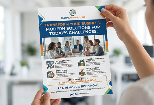 Custom Business Flyers, Professional Marketing Flyer Design & Printing Service, Promotional Advertising Flyers
