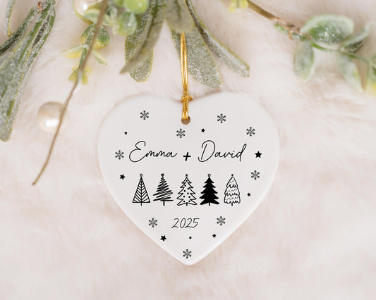 Personalized Christmas Trees And Snow Flakes Ornaments