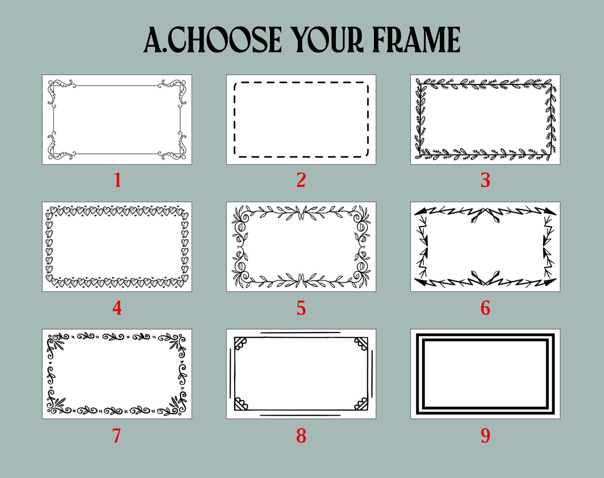 Custom Frame & Font Welcome Mat, Personalized Create Your Design Doormat, Wedding Closing Gift