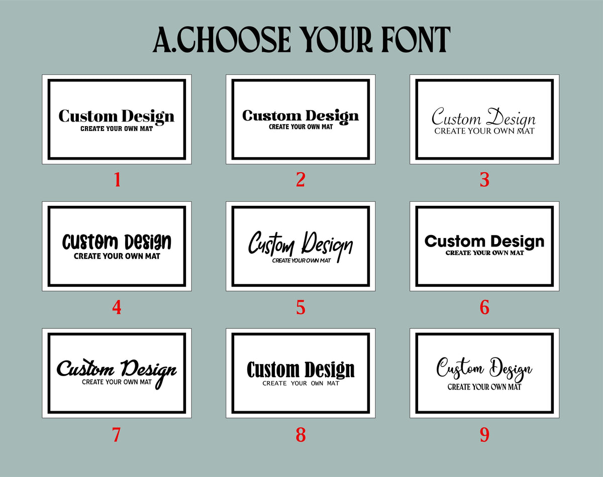 Custom Frame & Font Welcome Mat, Personalized Create Your Design Doormat, Wedding Closing Gift