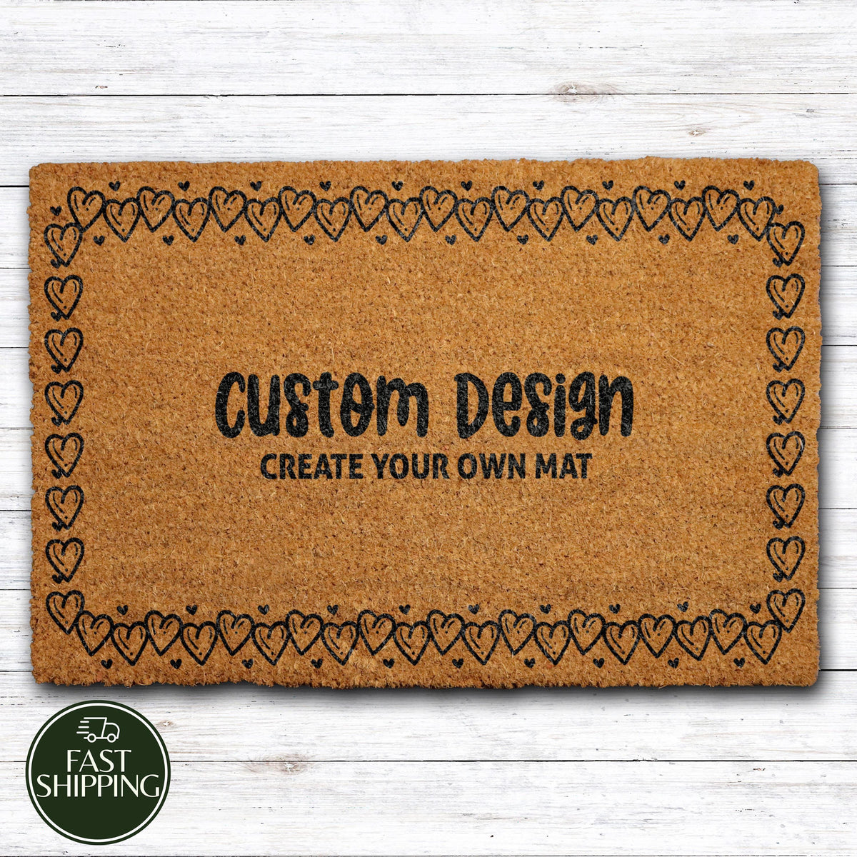 Custom Frame & Font Welcome Mat, Personalized Create Your Design Doormat, Wedding Closing Gift