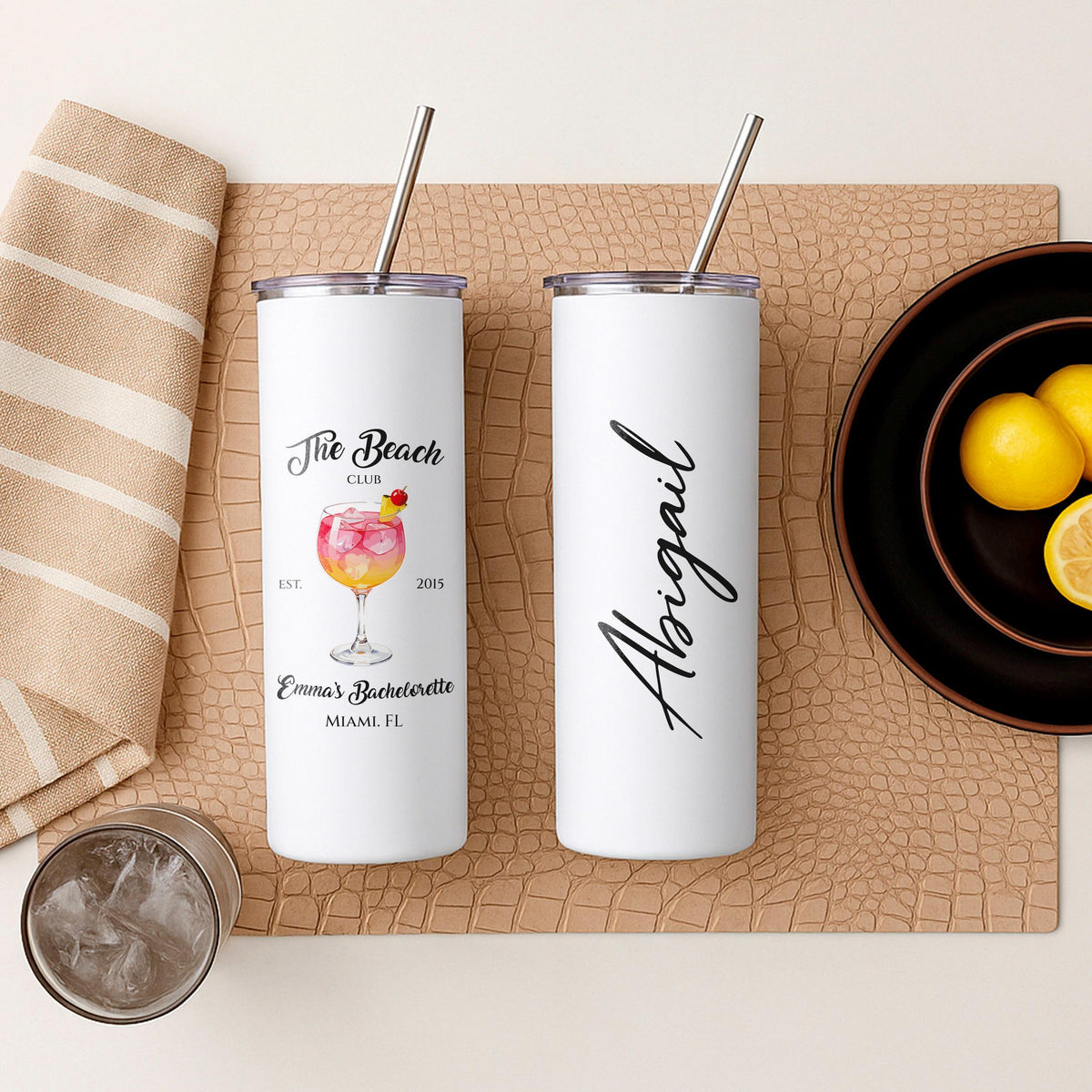 Personalized 20oz Skinny Tumbler, Custom Name Stainless Steel Travel Mug