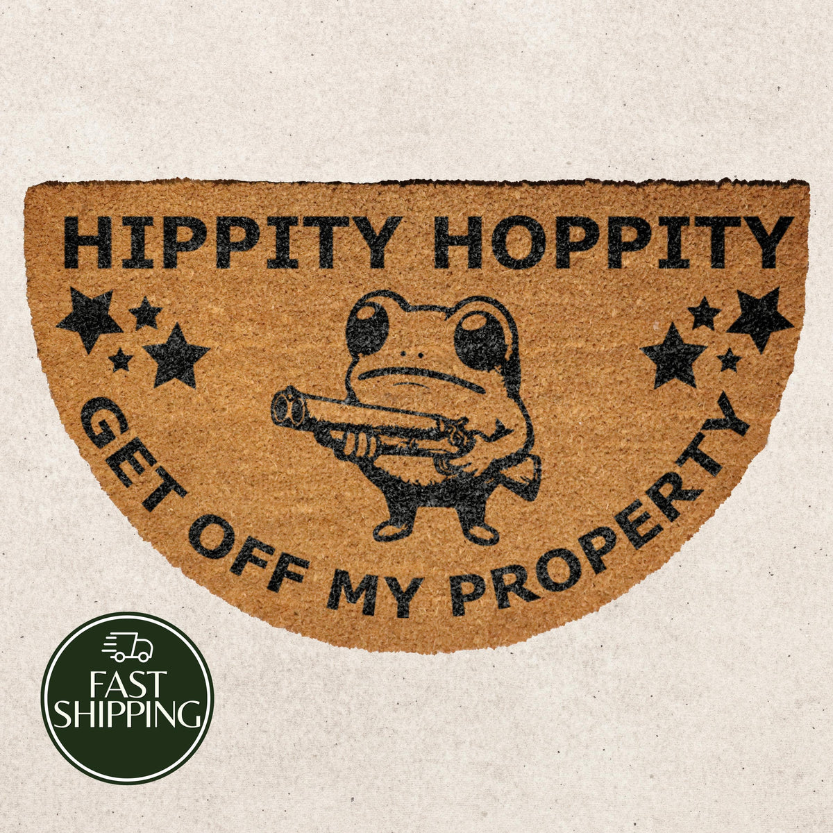 Hippity Hoppity Get Off My Property Doormat, Funny Western Frog Welcome Mat