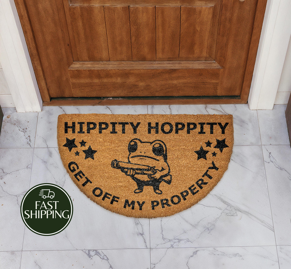 Hippity Hoppity Get Off My Property Doormat, Funny Western Frog Welcome Mat
