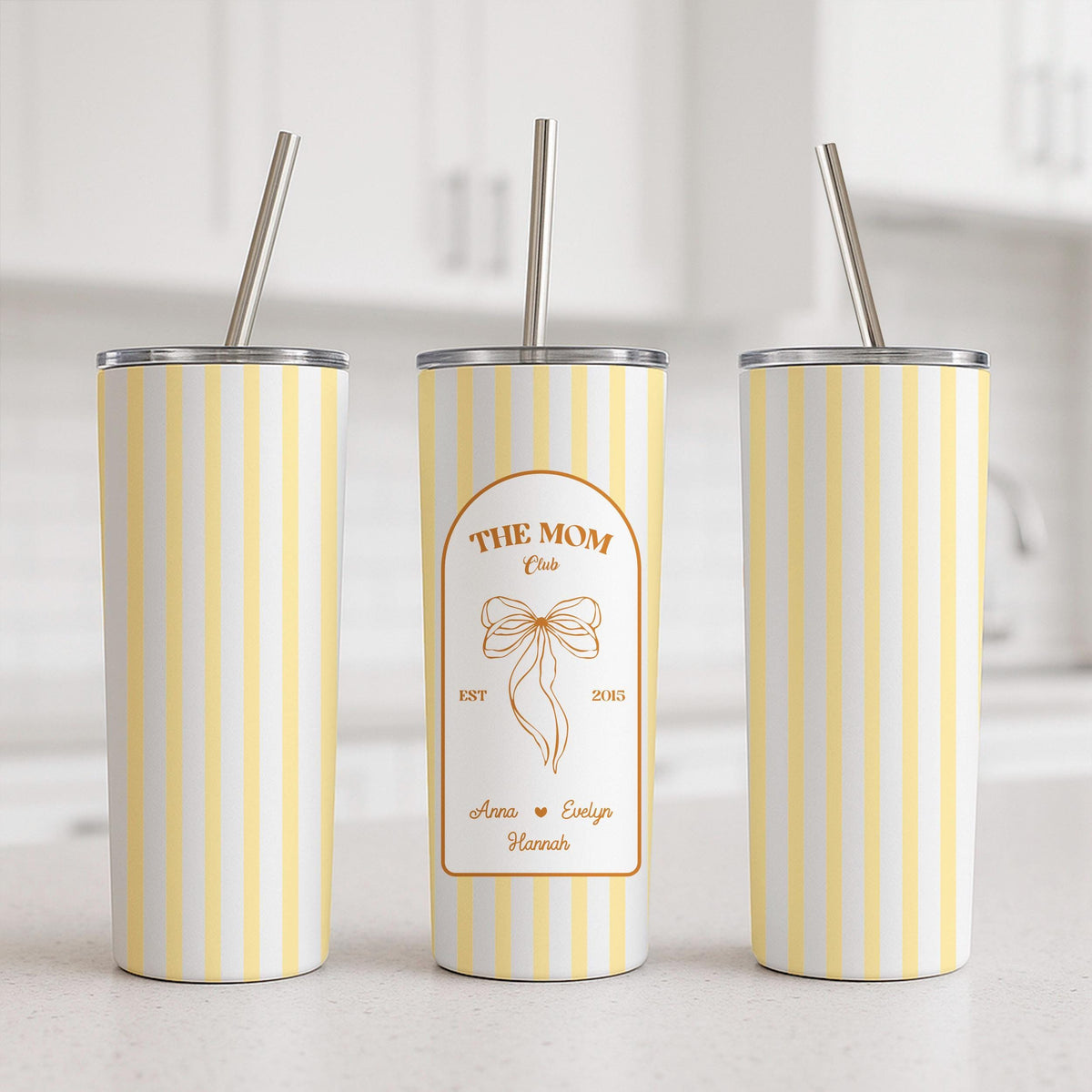 Personalized Mom Club Tumbler, Custom Kids Names Travel Mug, Insulated Stainless Steel Coffee Cup