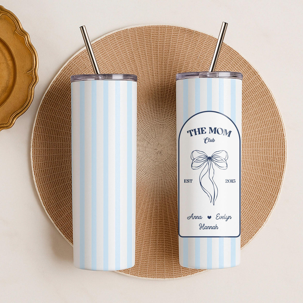 Personalized Mom Club Tumbler, Custom Kids Names Travel Mug, Insulated Stainless Steel Coffee Cup