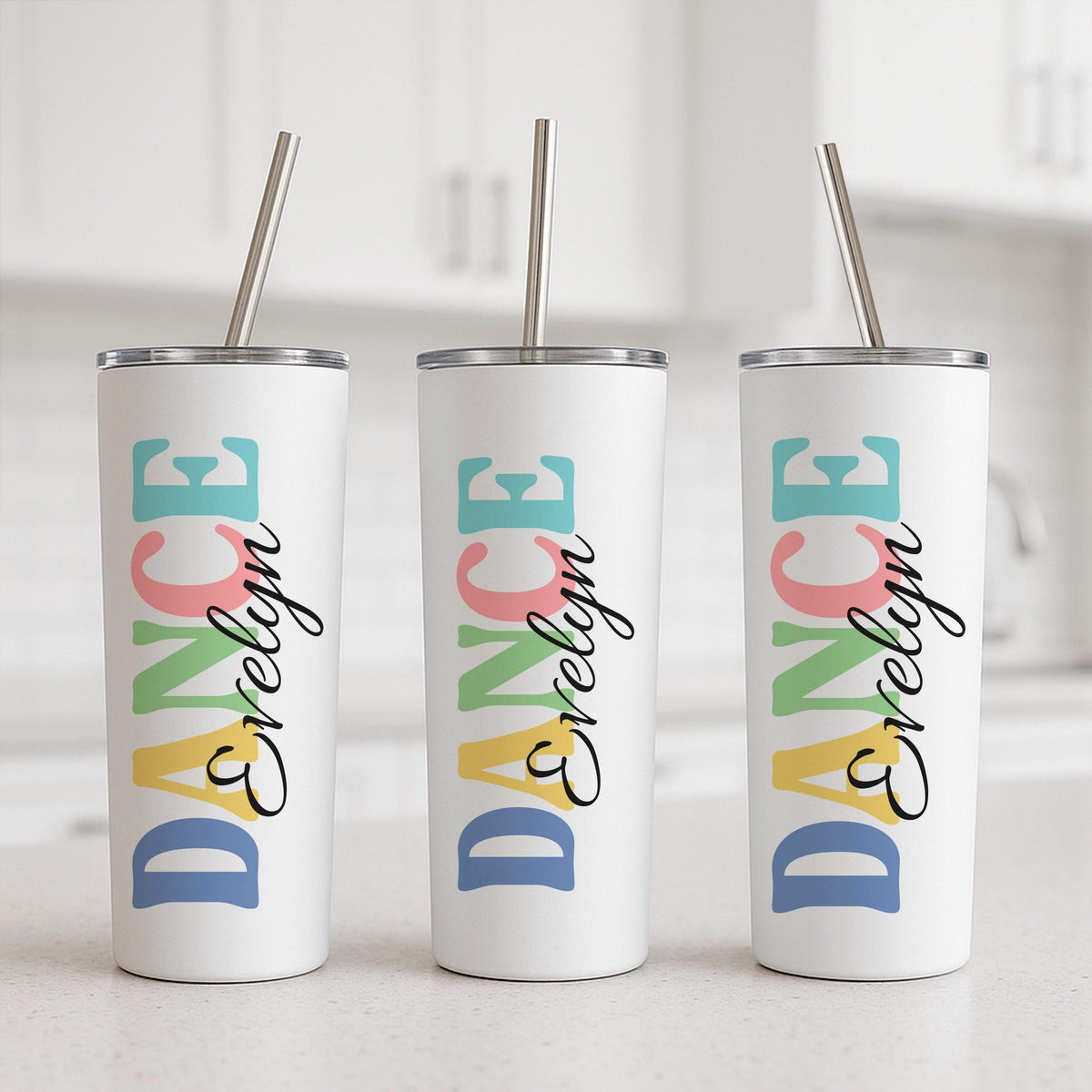 Personalized Dance Tumbler, Custom Name Insulated Travel Mug, Stainless Steel Coffee Cup