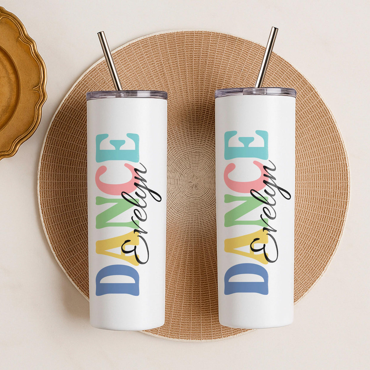 Personalized Dance Tumbler, Custom Name Insulated Travel Mug, Stainless Steel Coffee Cup