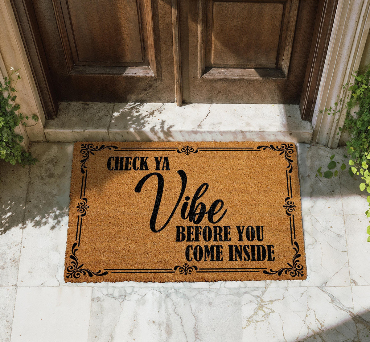 Check Ya Vibe Before You Come Inside Doormat, Humorous Welcome Mat