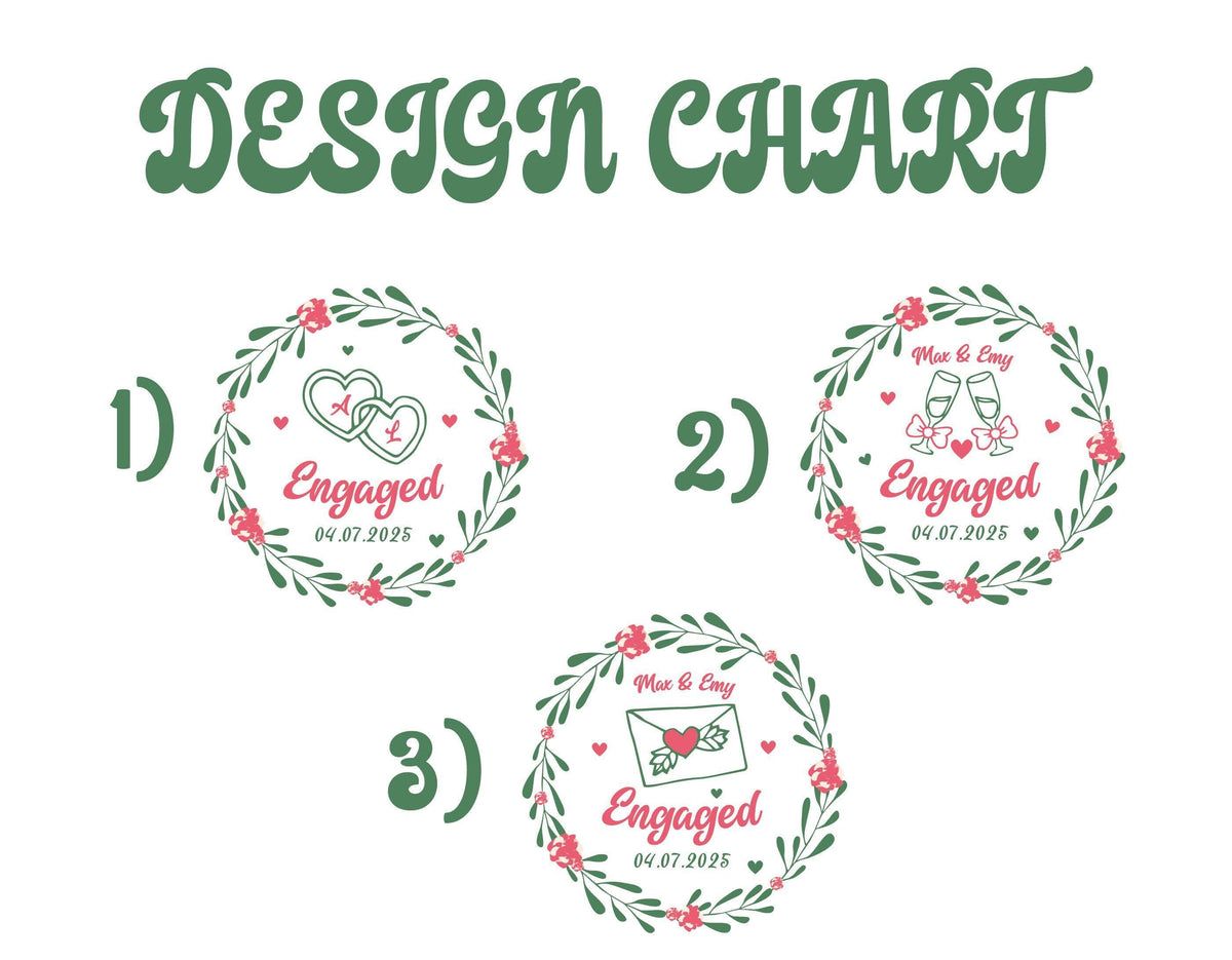 Personalized Engagement Date Ornament, Floral Wreath Engaged Keepsake