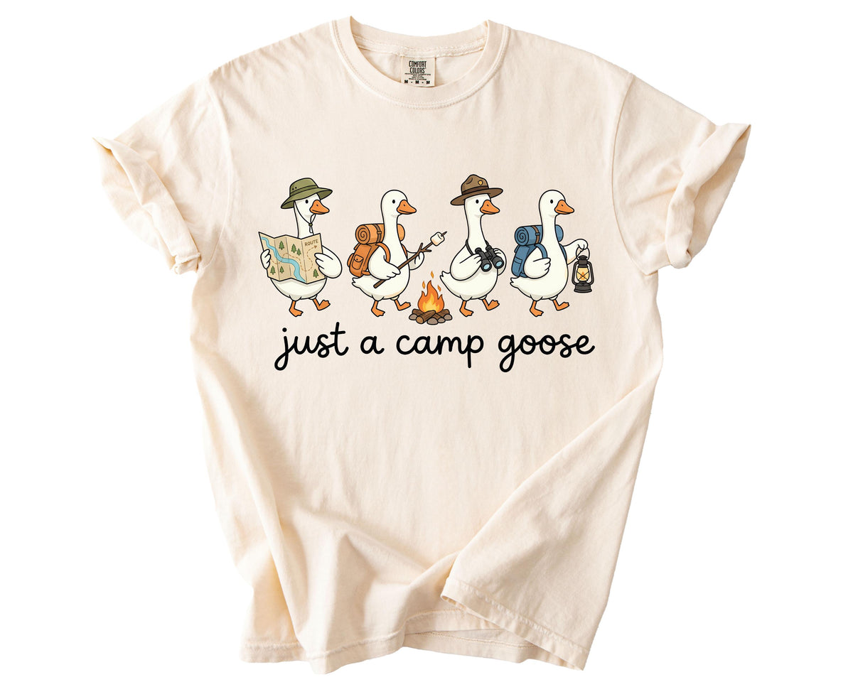 Comfort Colors® Just a Camp Goose Shirt, Funny Camping Trip T-Shirt, Camp Lover Gift Tee