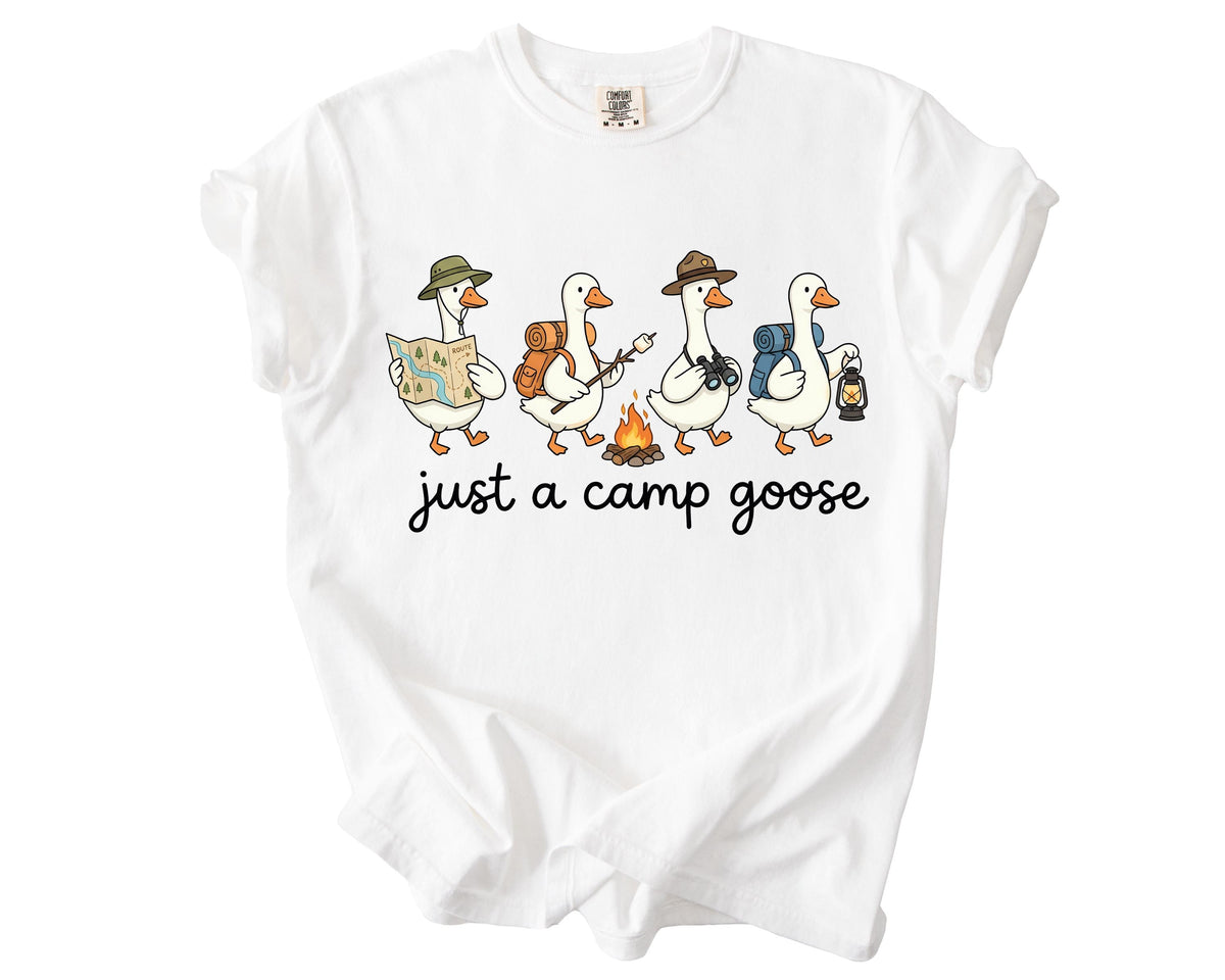 Comfort Colors® Just a Camp Goose Shirt, Funny Camping Trip T-Shirt, Camp Lover Gift Tee
