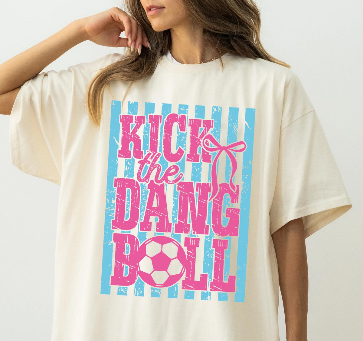 Comfort Colors® Kick the Dang Ball T-Shirt, Football Lover Tee, Football Mom Gift