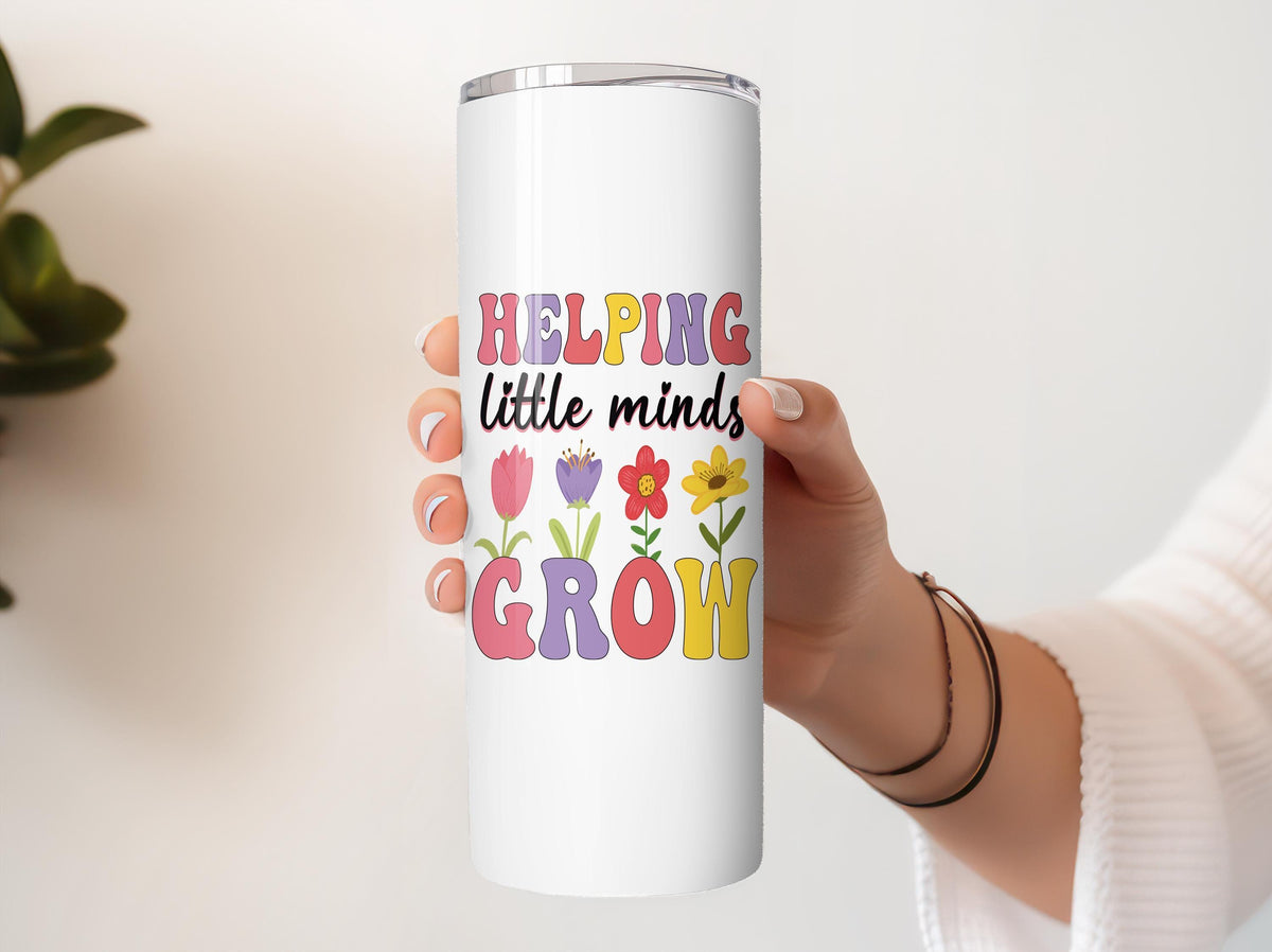 Personalized Helping Little Minds Grow Cup, Custom Name Teacher Coffee Tumbler