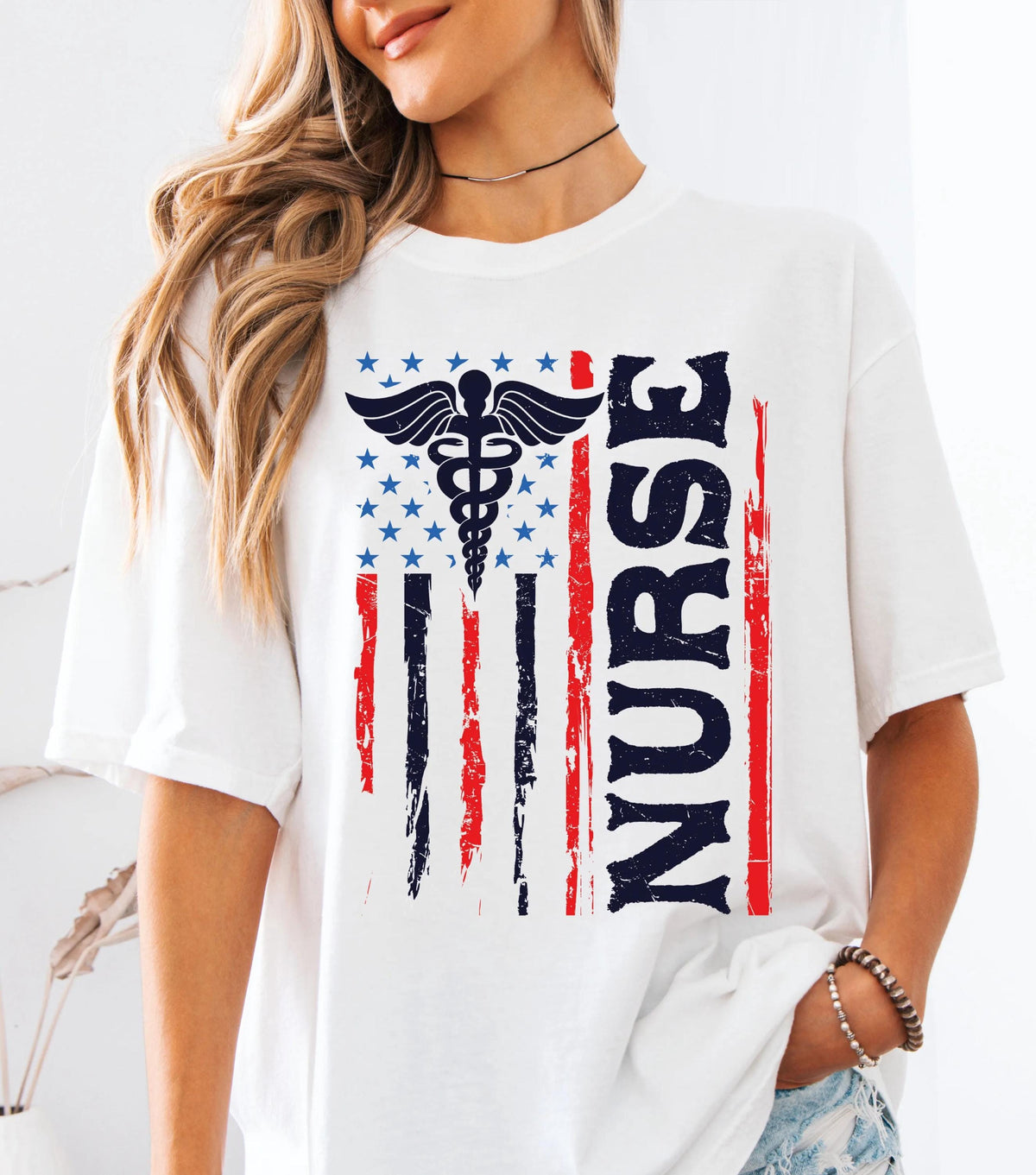 Patriotic Nurse Graphic Shirt