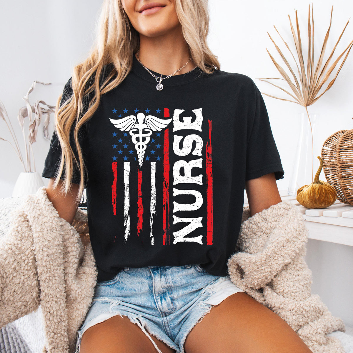 Patriotic Nurse Graphic Shirt