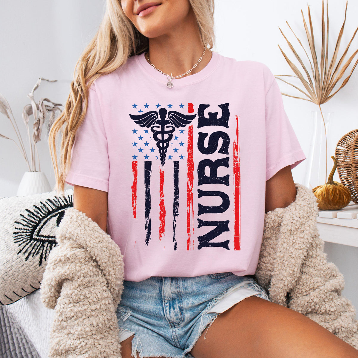 Patriotic Nurse Graphic Shirt