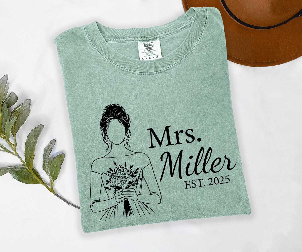 Custom Mrs. Bride Comfort Colors® Shirt, Bride to Be Tee, Bachelorette Party Gift