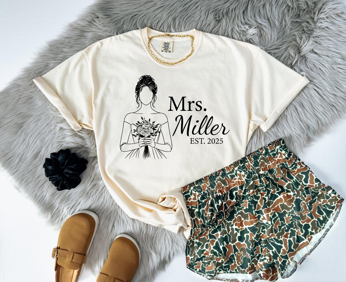 Custom Mrs. Bride Comfort Colors® Shirt, Bride to Be Tee, Bachelorette Party Gift