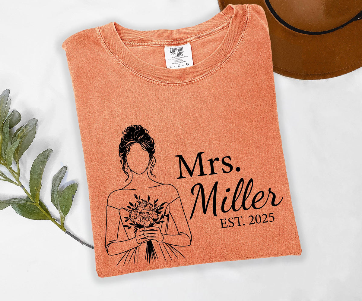 Custom Mrs. Bride Comfort Colors® Shirt, Bride to Be Tee, Bachelorette Party Gift