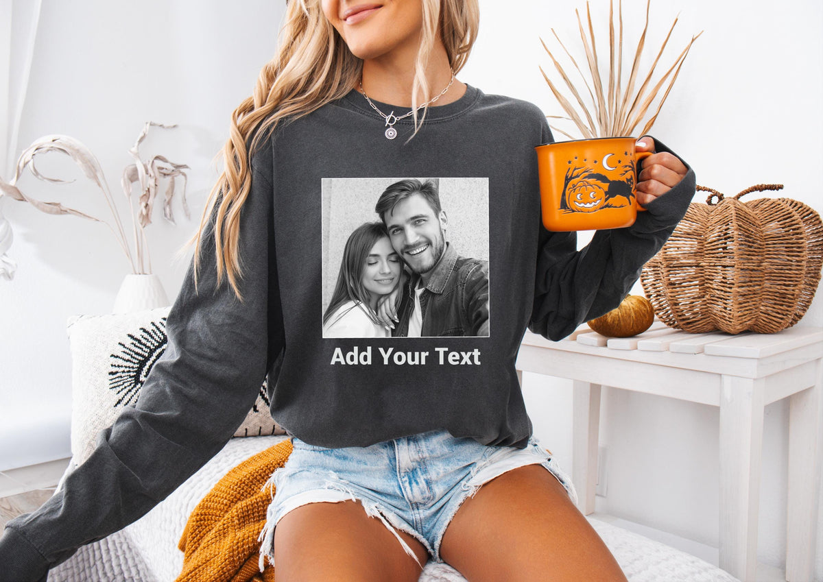Custom Photo Comfort Colors® Shirts, Your Photo and Text Tee, Family Photo Sweat