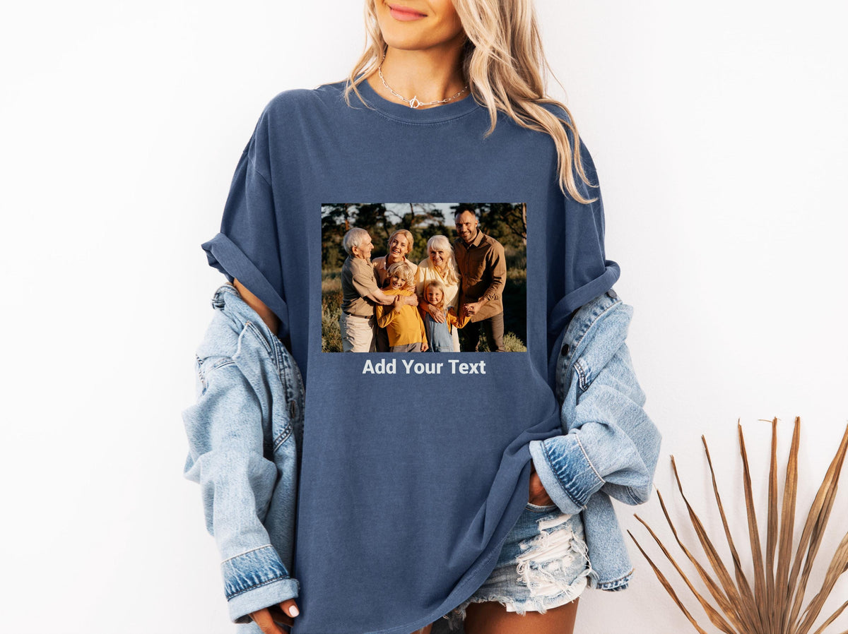 Custom Photo Comfort Colors® Shirts, Your Photo and Text Tee, Family Photo Sweat