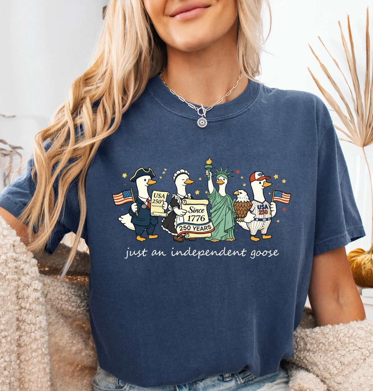 Comfort Colors® Just an Independent Goose Shirt, American Flag T-Shirt, Funny Patriotic Gift Tee