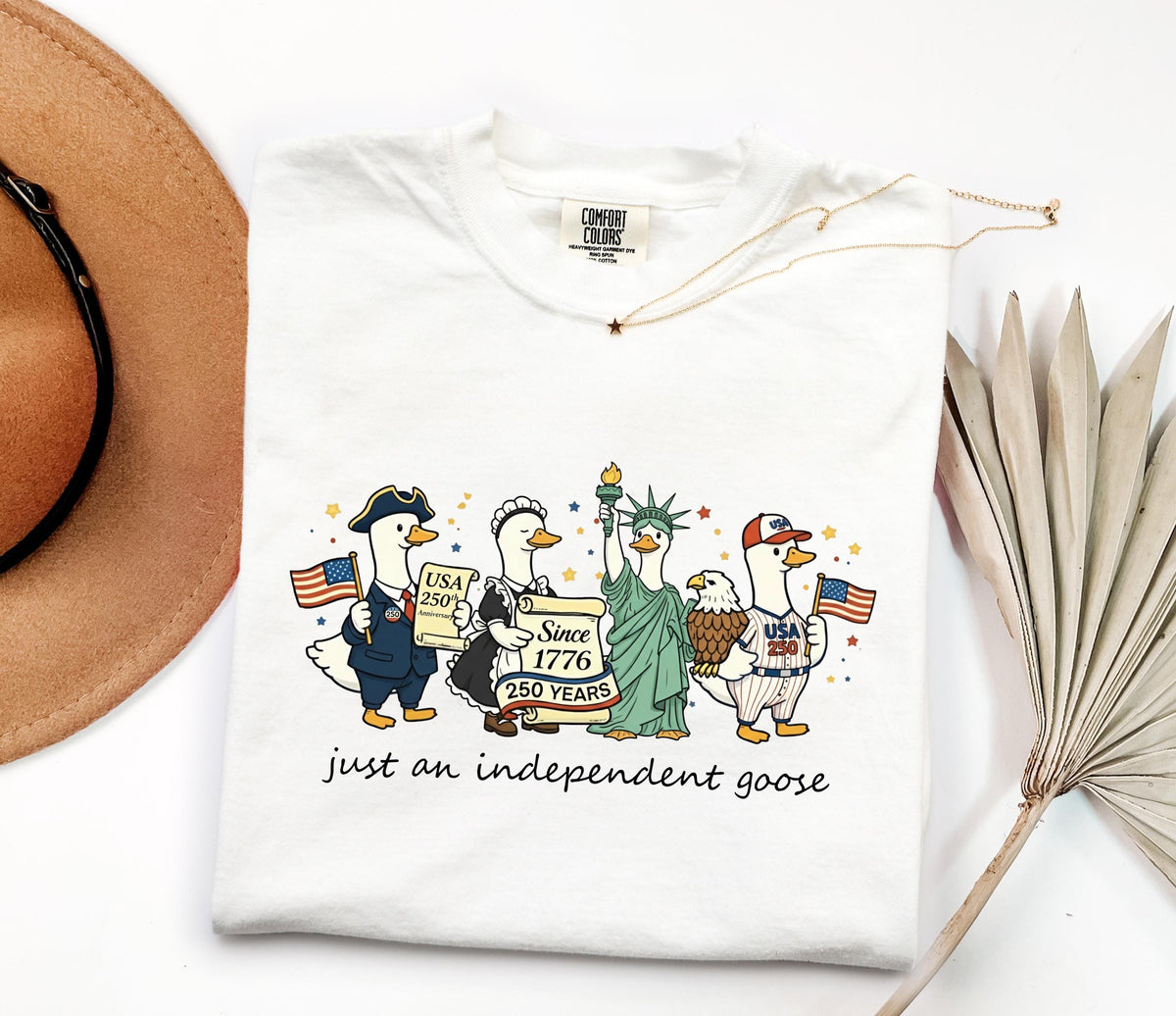 Comfort Colors® Just an Independent Goose Shirt, American Flag T-Shirt, Funny Patriotic Gift Tee