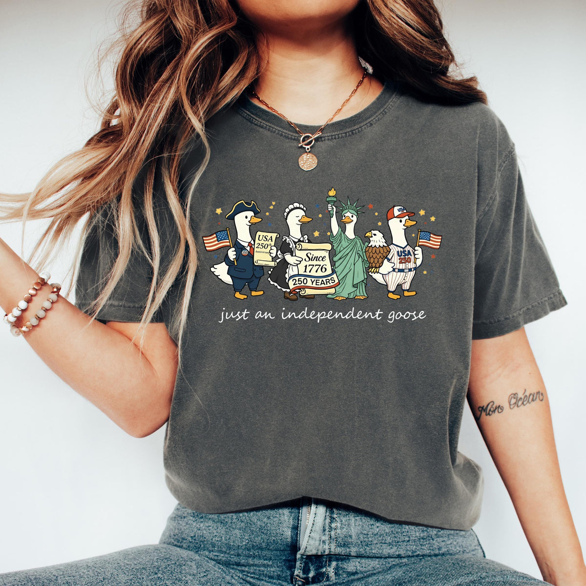 Comfort Colors® Just an Independent Goose Shirt, American Flag T-Shirt, Funny Patriotic Gift Tee