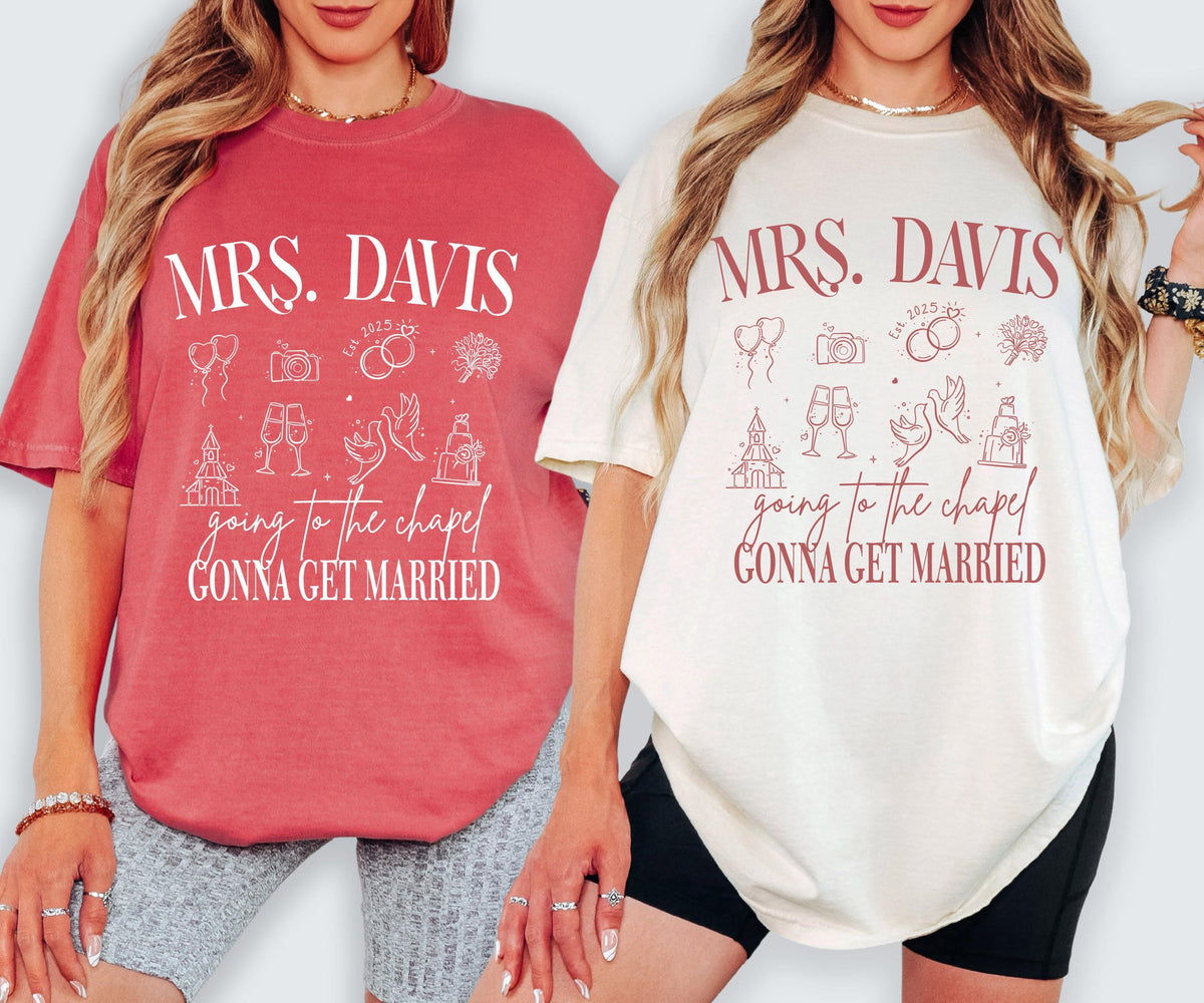 Going to the Chapel Comfort Colors® Shirt, Custom Bride Tee, Bachelorette Party Gift