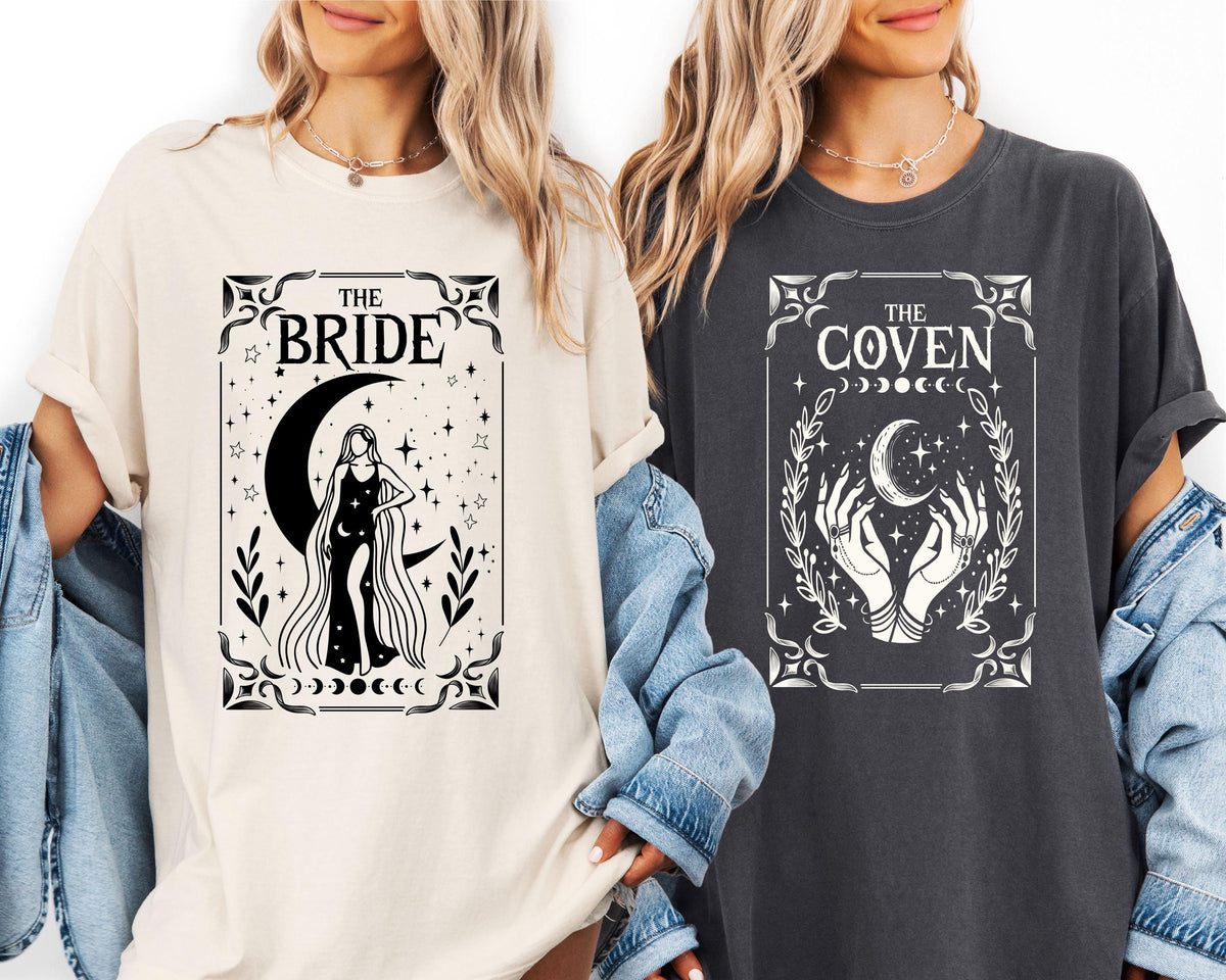 Comfort Colors® Witchy Bride & Coven T-Shirt, Custom Witchy Bride to be Shirt, Witch Bride Team Tee