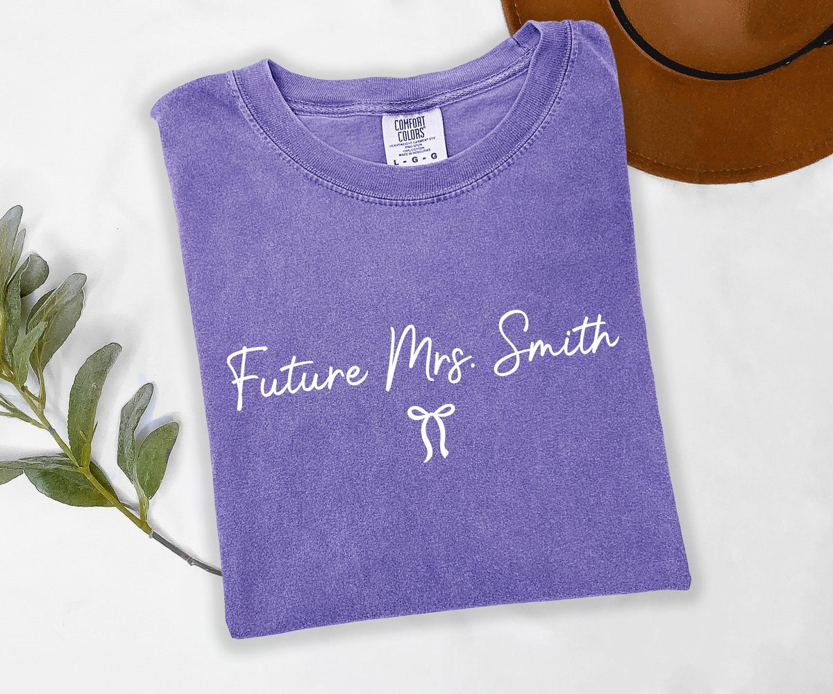 Future Mrs. Comfort Colors® T-shirt, Coquette Custom Fiancee Tee, Engagement Gift Shirt