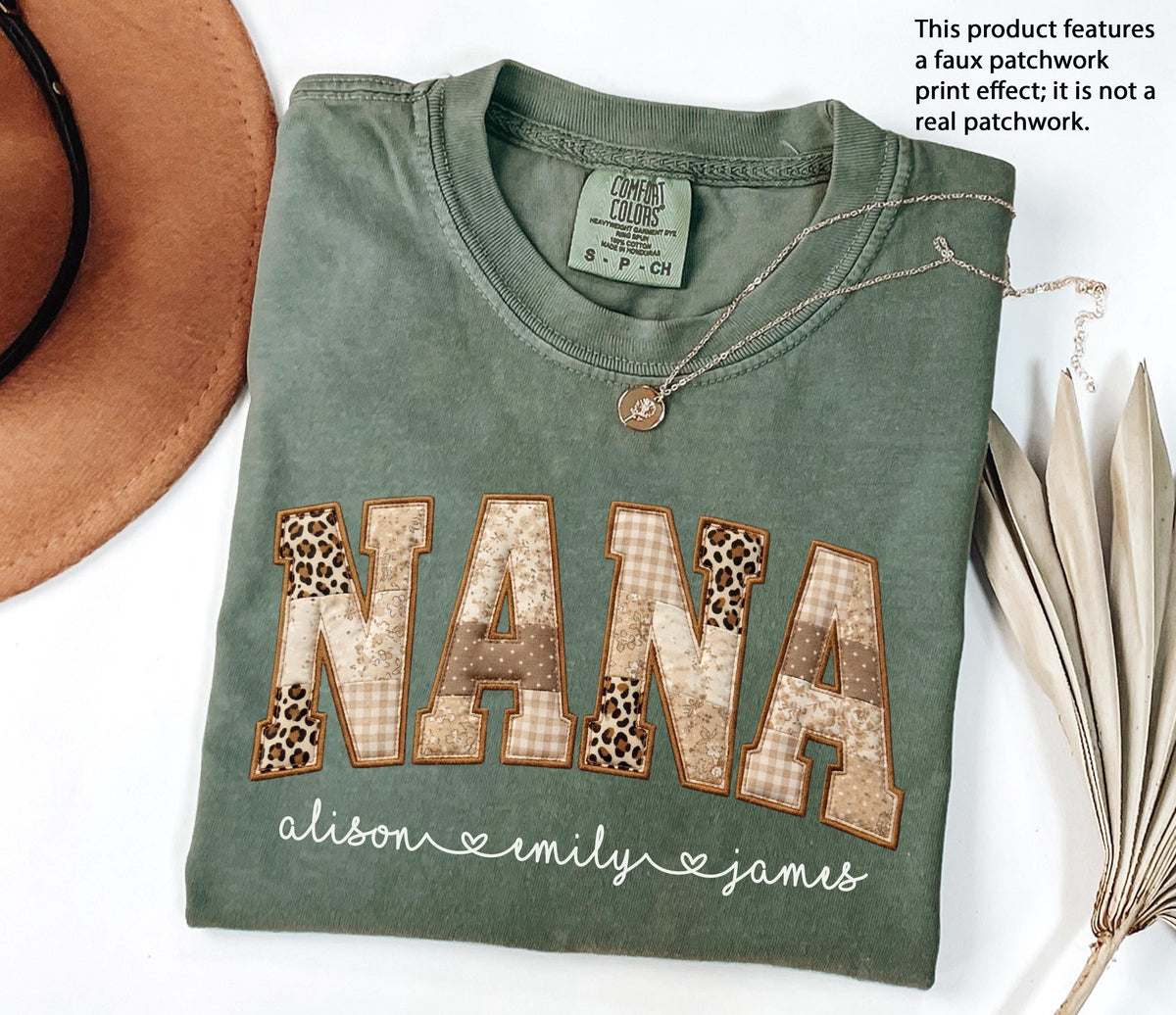 Personalized Leopard Faux Patchwork Mama Shirt