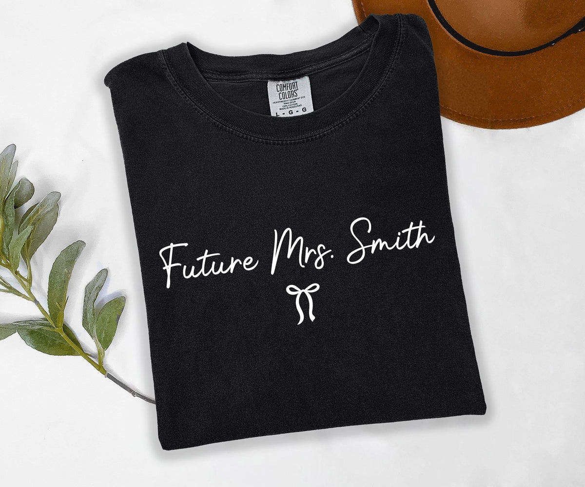 Future Mrs. Comfort Colors® T-shirt, Coquette Custom Fiancee Tee, Engagement Gift Shirt