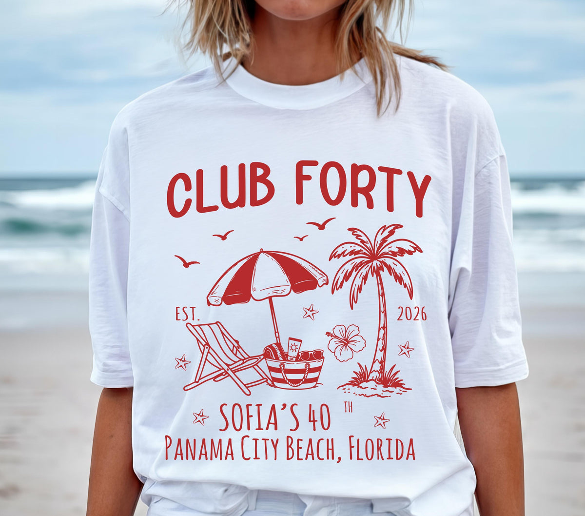 Comfort Colors® Custom Beach Birthday Shirt, Funny 40th Birthday Party Tee
