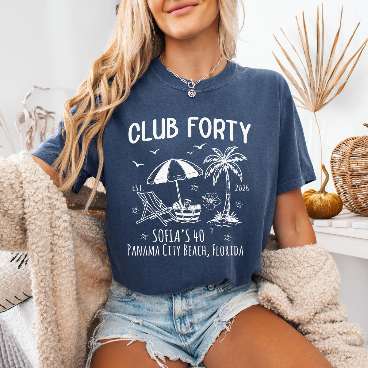 Comfort Colors® Custom Beach Birthday Shirt, Funny 40th Birthday Party Tee