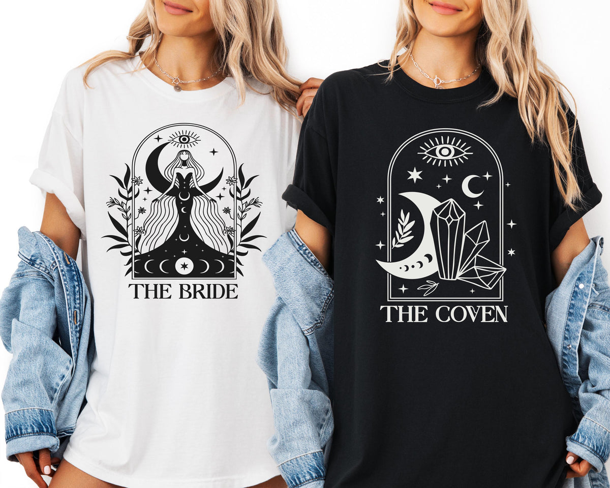 Comfort Colors® Witchy Bride and Coven Shirt, Custom Bachelorette Party Tees, Girls Bach Trip Gift