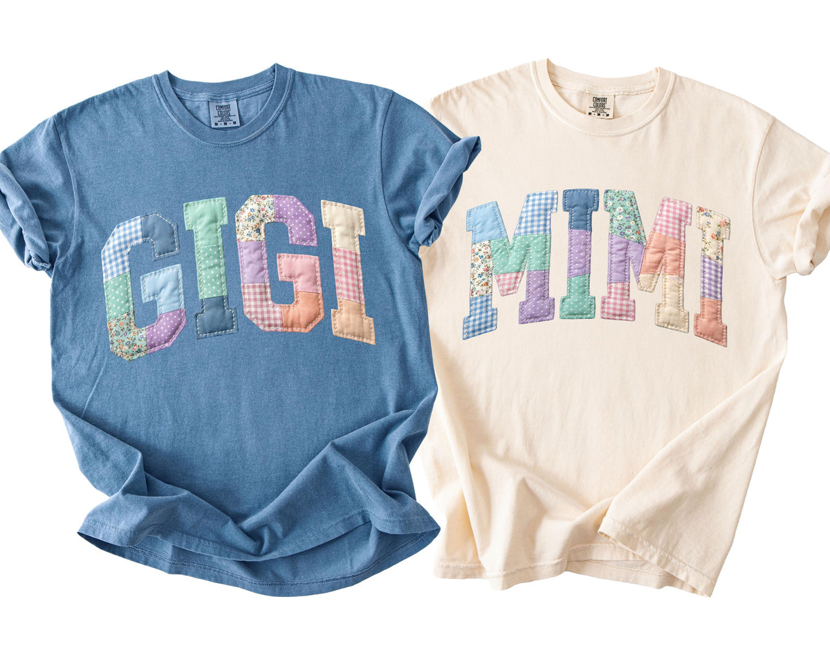 Pastel Faux Patchwork Mama Shirt