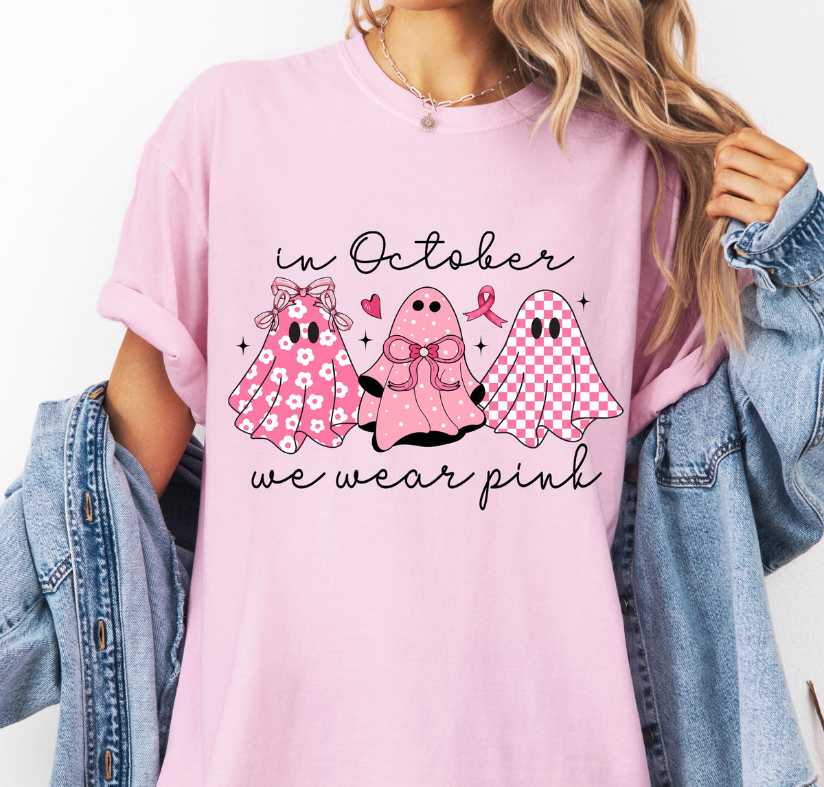 We Wear Pink Shirt, Breast Cancer Awareness Shirt, Comfort Colors® Cancer Warrior T-Shirt, Pink Ribbon Tee