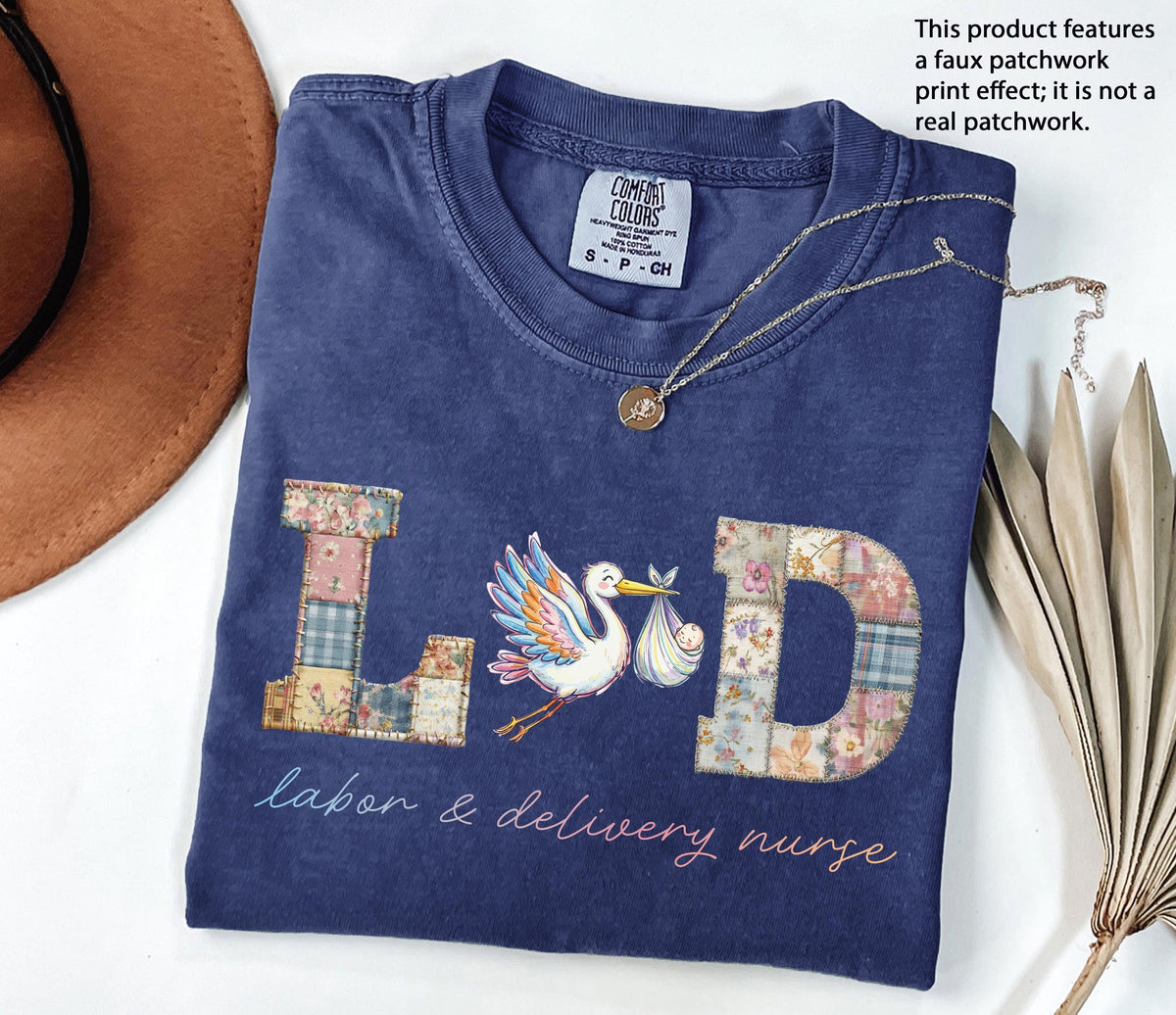 Faux Patchwork Labor and Delivery Nurse Shirt
