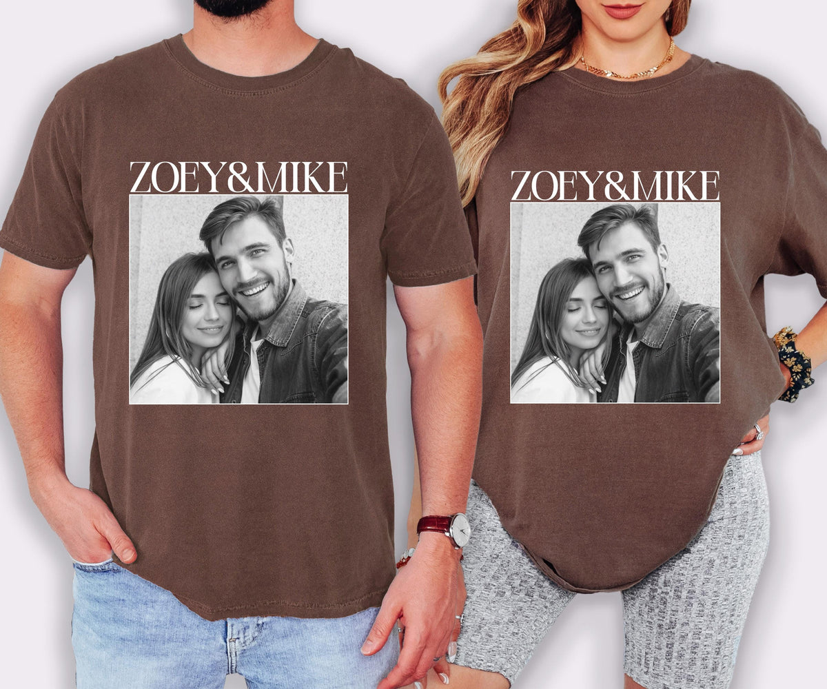 Couple Photo Comfort Colors® Shirts, Custom Couples Matching Gift, Add Your Photo Tee