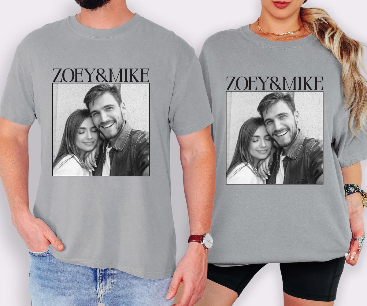 Couple Photo Comfort Colors® Shirts, Custom Couples Matching Gift, Add Your Photo Tee