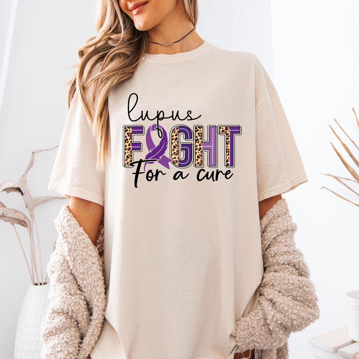 Comfort Colors® Coquette Lupus Fighter T-Shirt, Lupus Support Shirt, Lupus Awareness Gift Tee