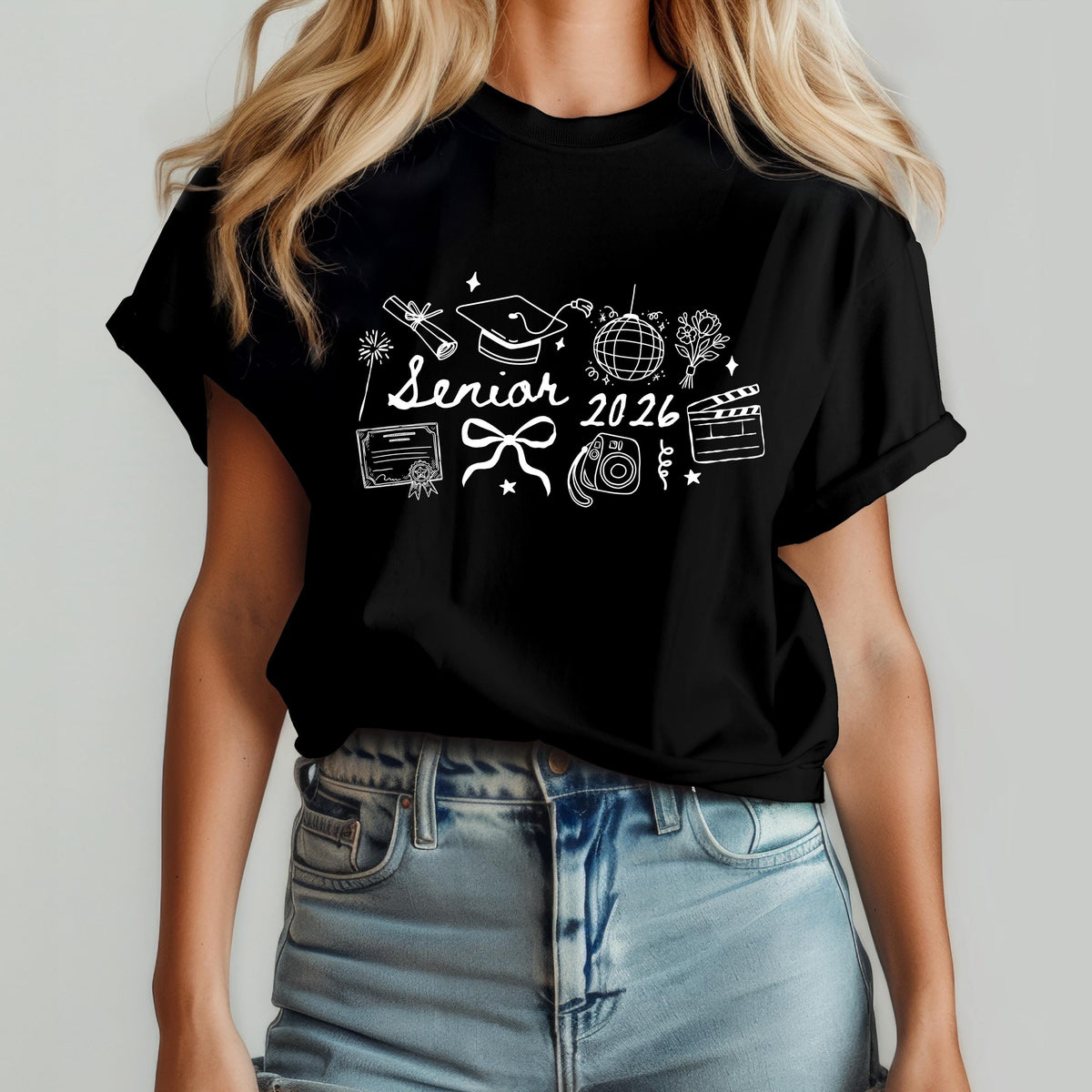 Comfort Colors® Senior 2026 Shirt, Coquette Bow Graduation Tee, High School Senior Gift