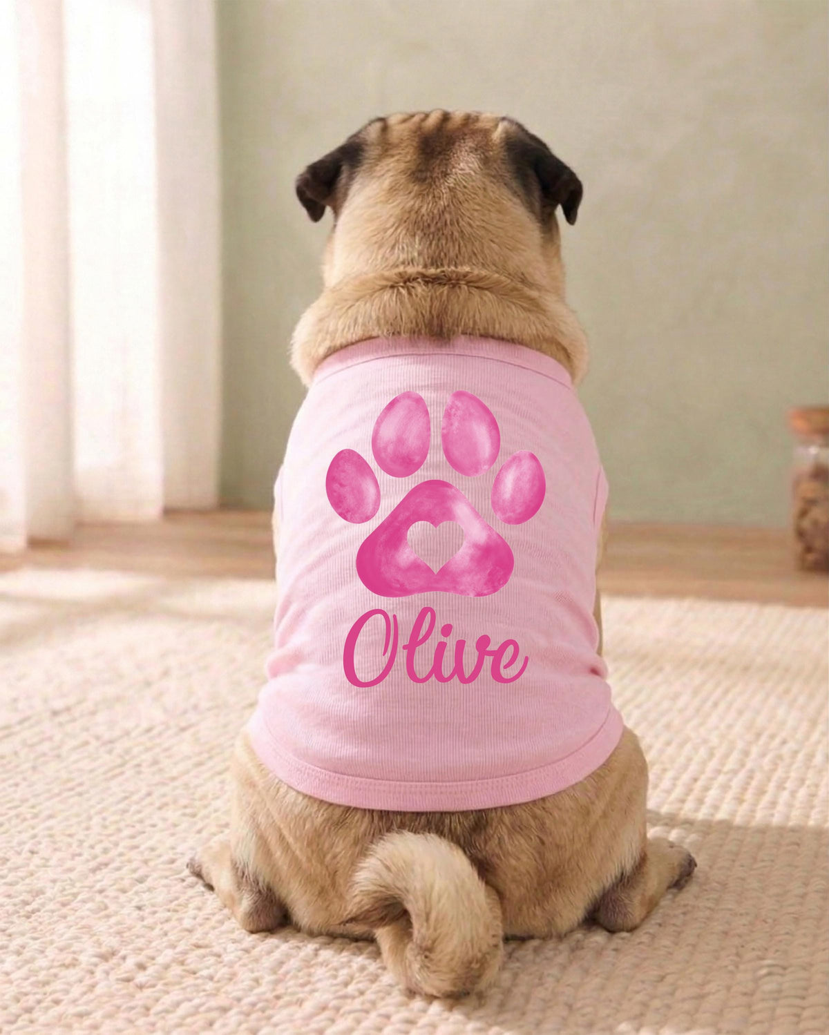 Custom Dog Tank Top, Paw Print Personalized Pet Shirt, Cute Puppy Clothes, Birthday Gift for Dog Lovers, New Puppy Gift, Summer Dog Shirt